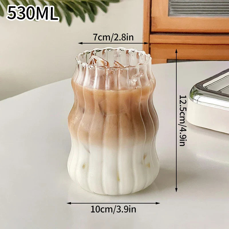Aesthetic Glass Tumbler 865ml (29.2oz) — Iced Coffee, Latte, Water & Cocktail Cup