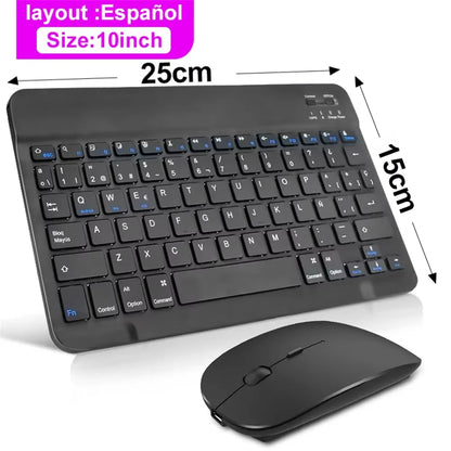 Bluetooth Wireless Keyboard + Mouse Combo for iPad, Android & Windows Tablets – Portable Multi-Device Keyboard