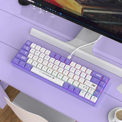 68-Key Compact Mechanical Gaming Keyboard — Hot-Swap ABS Keycaps, Wired / 2.4G Wireless / Bluetooth