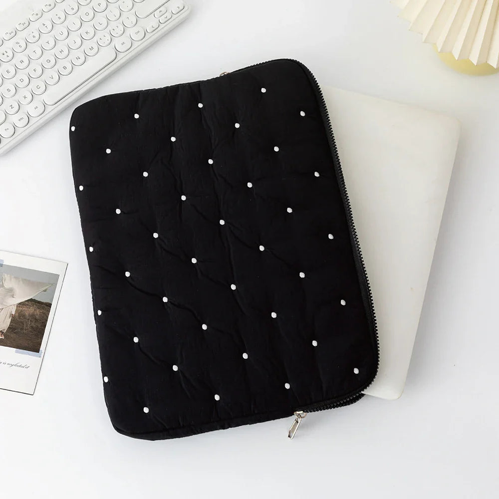 Puffy Quilted Laptop Sleeve for Women 13–16 Inch & Tablet Pouch