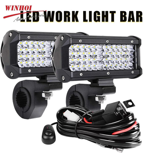 4in (102mm) & 7in (178mm) LED Work Light Bar 12-24V Combo Spot Flood Fog Lamp for 4x4 Truck ATV UTV Off-Road