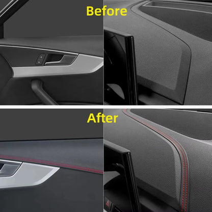 PU Leather Car Trim Braid — Self-Adhesive Decorative Strip for Dashboard & Door, Universal Interior Moulding