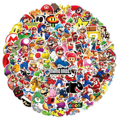 100/200/300Pcs Cartoon Super Mario Game Stickers Laptop Notebook Skateboard Fridge Phone Waterproof Decal Sticker Kids Toys