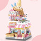 NEW Panda Pet Coffee Ice Cream Flower Shop Store Street View Food House Building Blocks Kit Girls Bricks Model Kids Toy Children