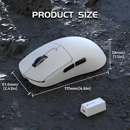 Attack Shark R6 Wireless Gaming Mouse - PAW 3950Max Sensor, 8KHz Polling, Nordic nRF52840, Lightweight, Ambidextrous, Rechargeable, Black/White