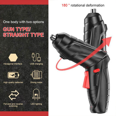 3.6V Rechargeable Cordless Electric Screwdriver Drill Set – 1800mAh Mini Power Driver with LED & USB Charging