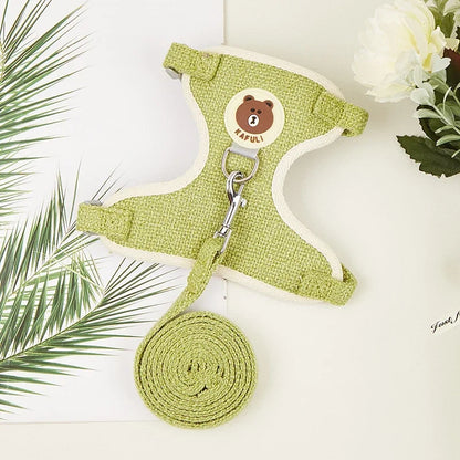 Cute Rabbit & Small Pet Harness Leash Set Padded Adjustable Harness with Leash (Sizes S, M) for Rabbits & Cats