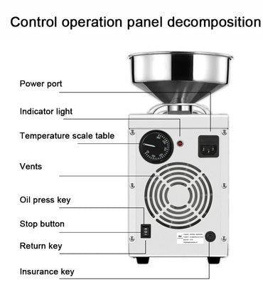 220V/110V Heat Cold Home Oil Press Machine For Pressing Olive Oil Coconut oil Soy Bean Press Machine High Oil Extraction Maker