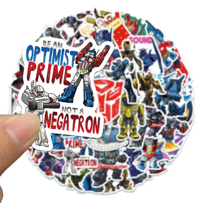 50Pcs Autobot Transformers Stickers for Laptop Motorcycle Car Skateboard Luggage Bike Waterproof Sticker Decals Kids Toys