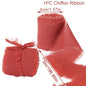 5M Handmade Frayed Edged Satin Chiffon Silk Ribbon For Wedding Invitation Wrapping Bouquets Birthday Party Decorations Gifts