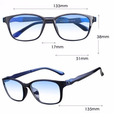 Anti-Blue Light Reading Glasses Unisex Presbyopic Anti-Fatigue Computer Eyewear Rectangle Frame, Magnification +0.0 to +4.0
