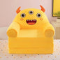 Foldable 3-Layer Plush Kids Sofa Chair Cartoon Baby Seat with Removable Cover