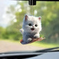 Cat-Shaped Rearview Mirror Ornament – Cute Hanging Car Pendant Car Interior Decor