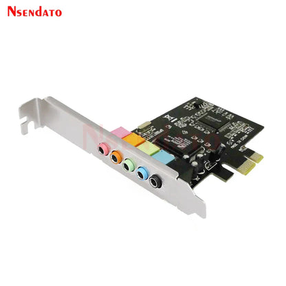 PCIe 5.1 Channel 3D Audio Sound Card - 6-Channel PCI Express with Solid Capacitors