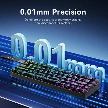 68‑Key 60% Magnetic Switch Mechanical Gaming Keyboard – Hot‑Swappable, 0.01mm Rapid Trigger, RGB Backlight, Wired USB