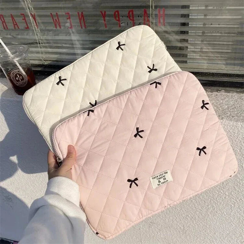 Floral Laptop & Tablet Sleeve 13–16 Inch — Soft Polyester Zipper Pouch