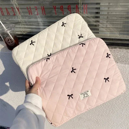 Floral Laptop & Tablet Sleeve 13–16 Inch — Soft Polyester Zipper Pouch