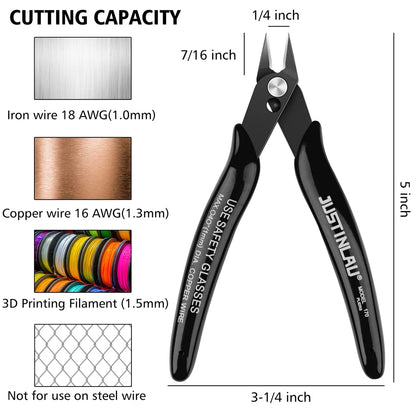 2-Pack Mini Flush Cutting Pliers – Precision Diagonal Wire Cutters for Electrical & Metal Work, Left-Handed