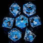 Liquid-Core Cat Resin 7-Piece RPG Dice Set — Sharp-Edge Polyhedral D20 D12 D10 D8 D6 D4 for Dungeons & Dragons & Tabletop