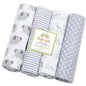 4-Pack 100% Cotton Receiving Baby Blankets 30 x 30 in (76 x 76 cm) Supersoft Newborn Swaddle