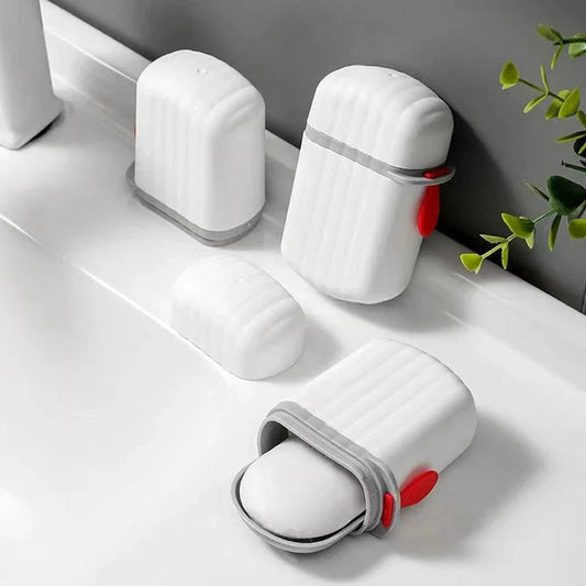 Portable Waterproof Soap Case with Drain - Sealed Travel Soap Box Organizer for Bathroom and Outdoor