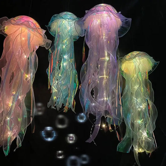 Jellyfish LED Lantern Night Light - Hanging Ocean Mermaid Bedroom & Party Decor for Kids