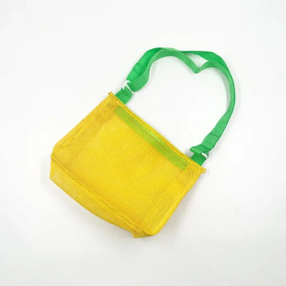 Beach Toy Mesh Bag Kids Shell Storage Bag Beach Toy Seashell Bag Mesh Pool Bags Sand Toys Swimming Accessories for Boy and Girls