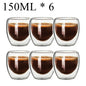 Double Wall High Borosilicate Glass Mugs - Insulated Heat-Resistant Coffee & Tea Cups (2-18 pcs Set)