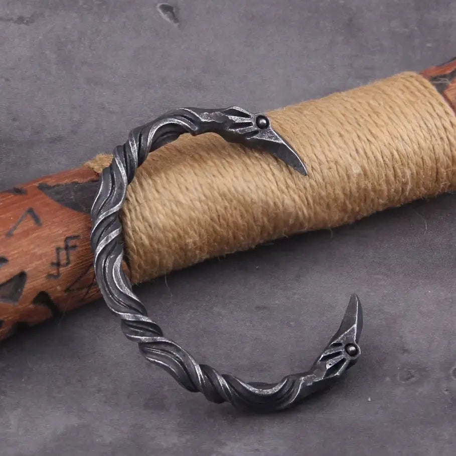 Viking Raven Cuff Bracelet in 316L Stainless Steel
