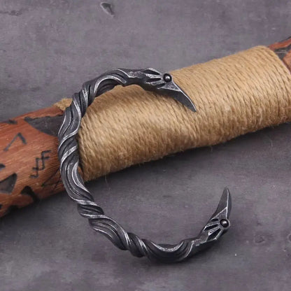Viking Raven Cuff Bracelet in 316L Stainless Steel