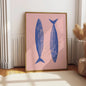 Japanese Red Koi Fish Canvas Wall Art Minimalist Poster