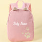Personalized Toddler Backpack – Cartoon Bear Corduroy Plush with Embroidered Name, Large Capacity Kids Bag
