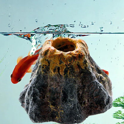 Volcano Air Stone Aquarium Decoration Bubble Rock Oxygen Diffuser Plate for Fish Tank