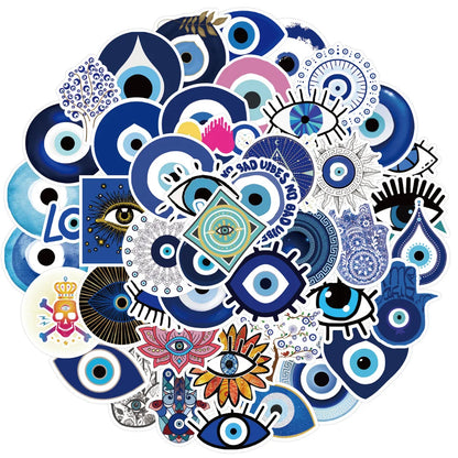 10/30/50pcs Gothic Turkish Evil Eye Graffiti Stickers Aesthetic Decals Skateboard Motorcycle Phone Car Cool Waterproof Sticker