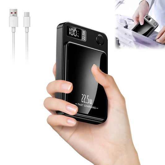 10000mAh Magnetic Wireless Power Bank 22.5W PD USB-C Foldable Stand LED Display – Magnetic Charger for Smartphones