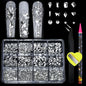 12 Grid Diamond Jewelry Set for Nail Art - Luxe Rhinestone Decorations