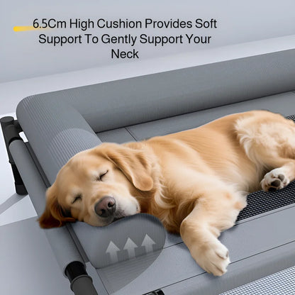 Large Moisture-Proof Elevated Pet Bed – Removable Washable Breathable Mesh Camping & Indoor Dog Cat Bed