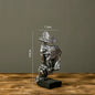 17cm Home Decor Abstract Silence Is Gold Figurine Resin Hand Face Silent Men Statue Sculpture Home Office Living Room Decoration