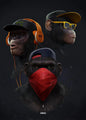 Three Swag Monkeys Canvas Art Posters and Prints Hip Hop Monkey Fashion Paintings on the Wall Art Animals Pictures Room Decor