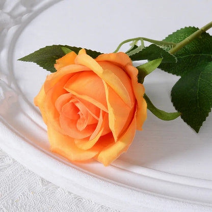 Artificial Silk Rose - Single Stem, 55 cm, 13 Colors, Realistic Foam Petals for Weddings, Home Decor & Gifting