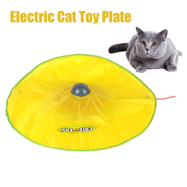 Interactive Automatic Cat Toy – Fabric Undercover Mouse with Moving Feather, 4-Speed Electric Play Plate for Cats