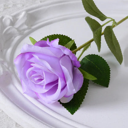 Artificial Silk Rose - Single Stem, 55 cm, 13 Colors, Realistic Foam Petals for Weddings, Home Decor & Gifting