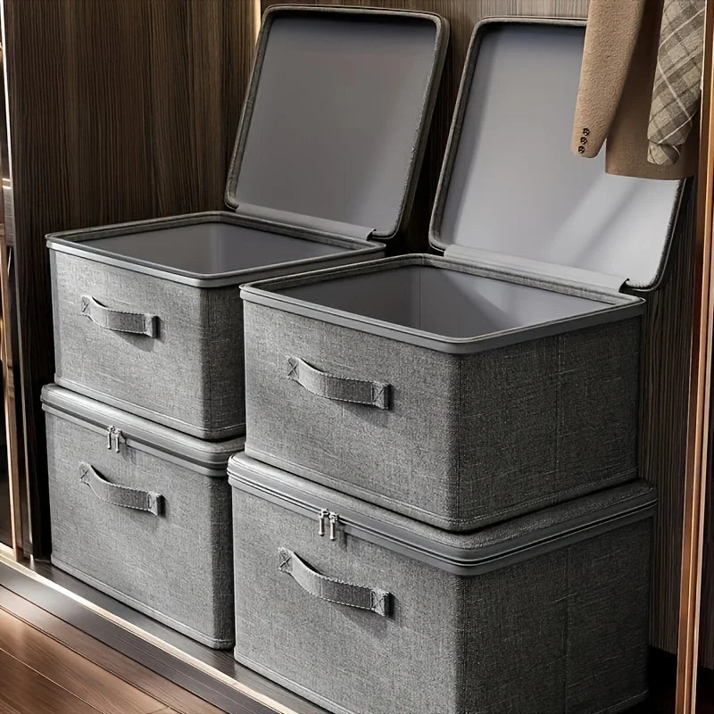 Multifunctional Foldable Storage Box with Cloth Cover , Large Capacity Quilt Storage Box bra storage box  underwear organizer