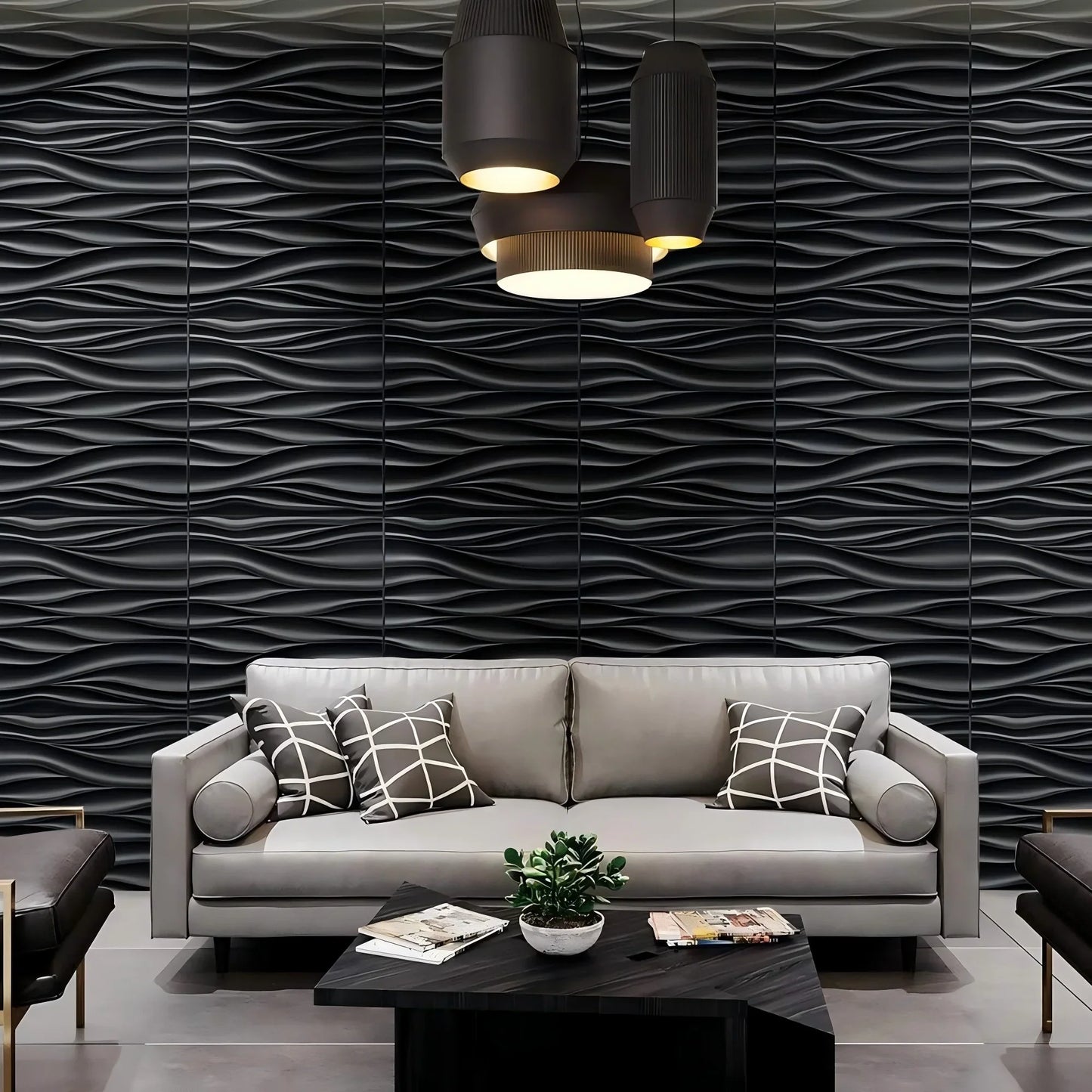 30x30cm Three-dimensional Wave Wall Panels Interior Wall Decor Paintable Wallpaper 3D Wall Decor Covering Panels For Living Room