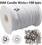 200ft (61m) 24-Ply Braided Cotton Candle Wick Roll – DIY Candle Wicks for Soy, Paraffin & Beeswax