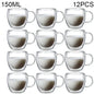 Double Wall Borosilicate Glass Tea Cups 80ml & 150ml, 2–18 Pc Clear Kung Fu Coffee & Milk Mugs