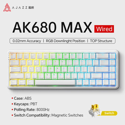 68-Key Hot-Swappable Mechanical Bluetooth & USB Compact Gaming Keyboard with RGB Backlight