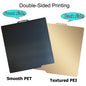 257x257mm (10.12x10.12in) Magnetic Smooth PEI Build Plate — PEO/PET Finishes — Fits X1, X1-Carbon, P1P, P1S, X1E, A1 3D Printers
