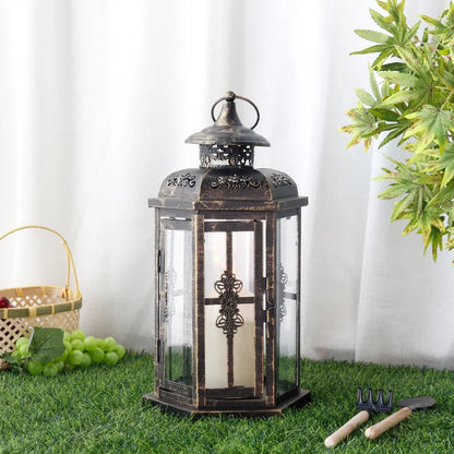 Vintage Nordic Metal Hanging Candle Lantern – Indoor & Outdoor Decor