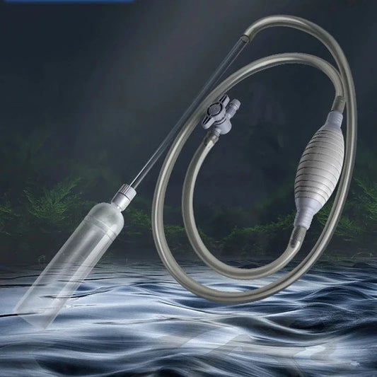Handheld Aquarium Siphon Vacuum Pump – 1.5 m (59 in / 4.9 ft) Fish Tank Water Changer & Gravel Cleaner